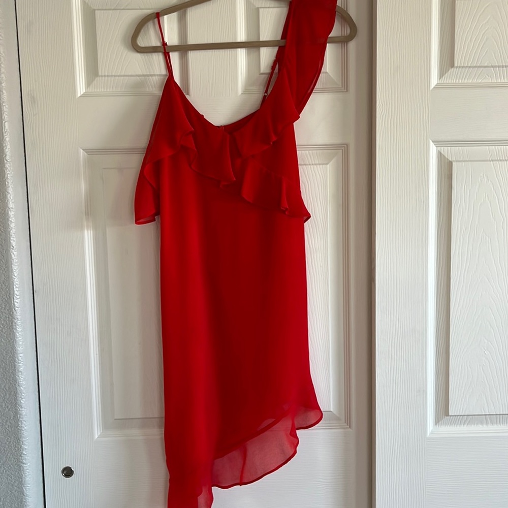 Size 6(S) red asymmetrical Barot dress